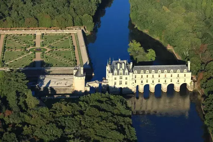 Chenonceau castle from the air