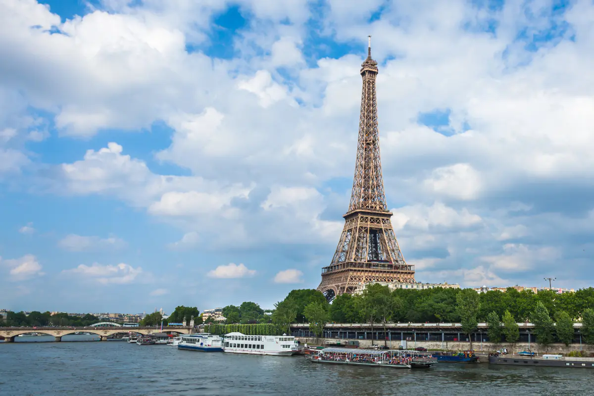 Beautiful blue sky over Paris