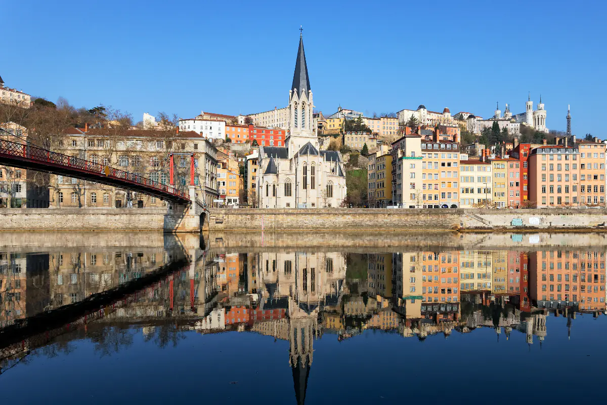 The city of Lyon, France on a sunny day.