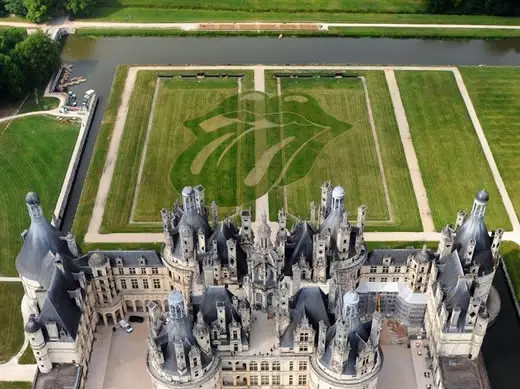 The Rolling Stones logo at Chambord castle in the Loire Valley