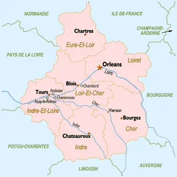 An overview map of the Loire Valley.