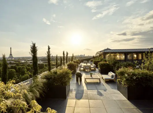 The rooftop of the wonderful Meurice hotel in Paris.