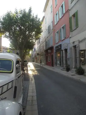 An old car on a street in Nice, France.