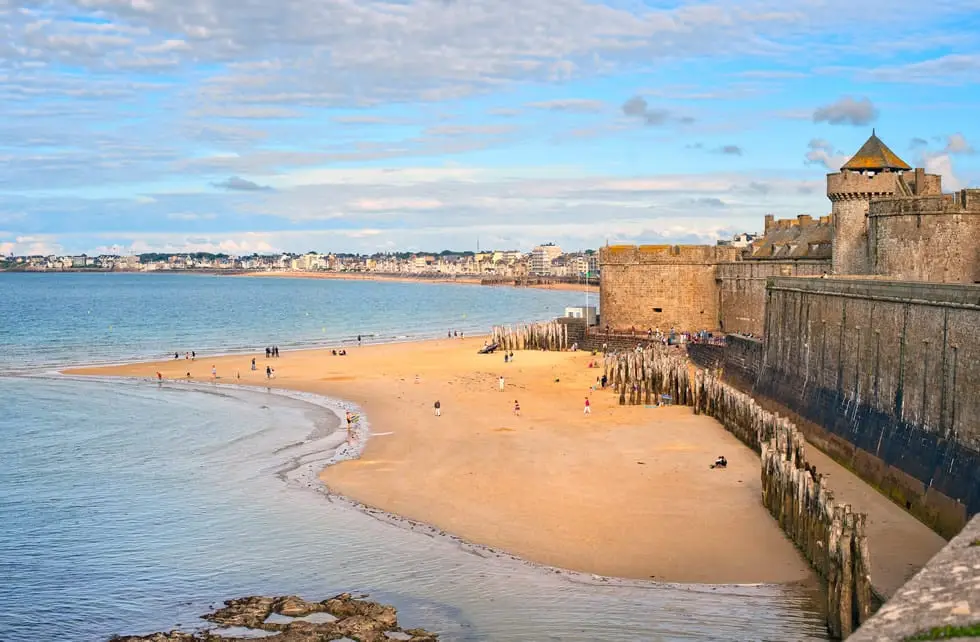 The walls of the medieval city of Saint Malo in Brittany, France.