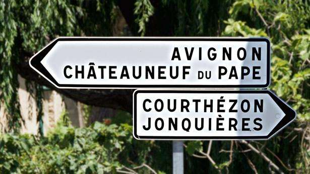 Three Days In Provence: A Chateauneuf Du Pape road sign in Provence, France.