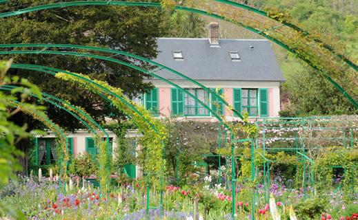 The exterior of Claude Monet's house in Giverny.