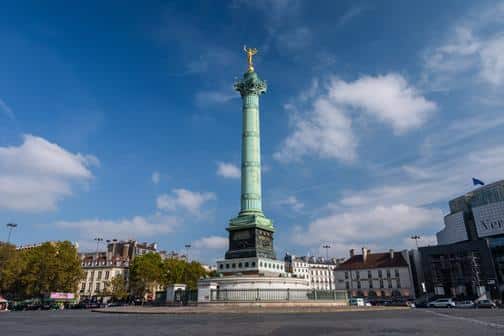 The Place de la Bastille column in Paris, France.