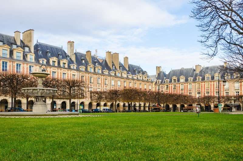 The famous Place des Vosges in Paris