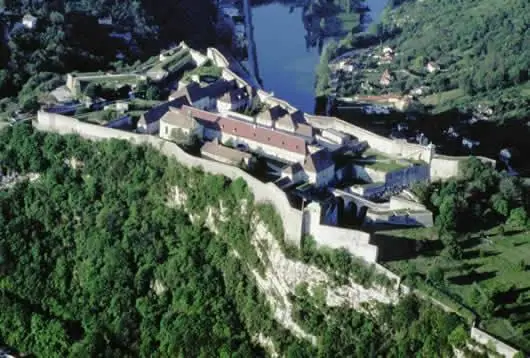 An aerial view of the citadel in Besançon in the Franche-Comte region of France.