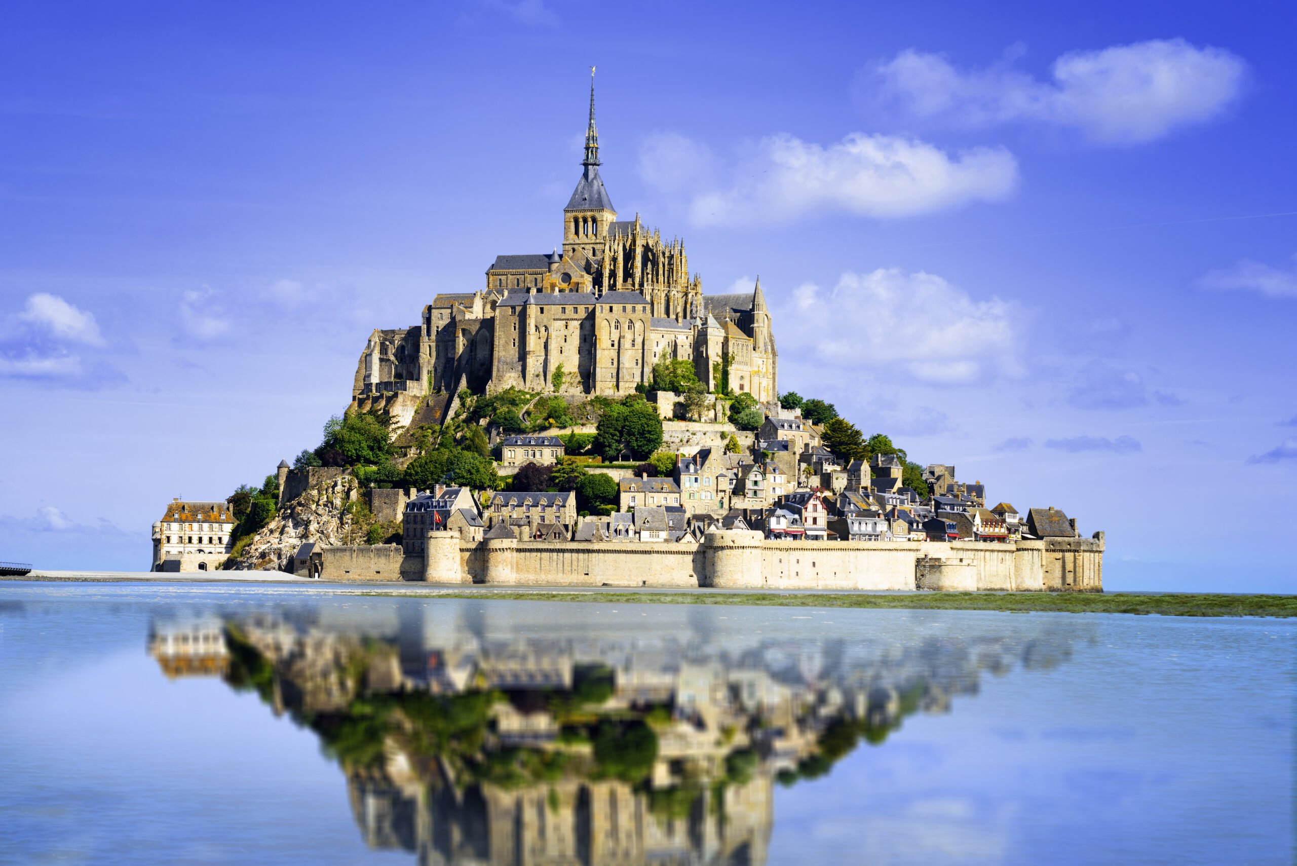 Mont saint Michel abbey in Normandy, France.