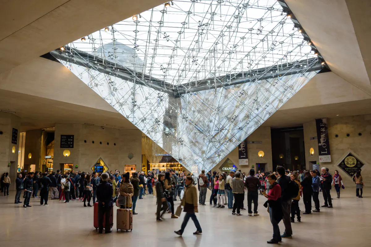 The inverted pyramid in the Carrousel du Louvre