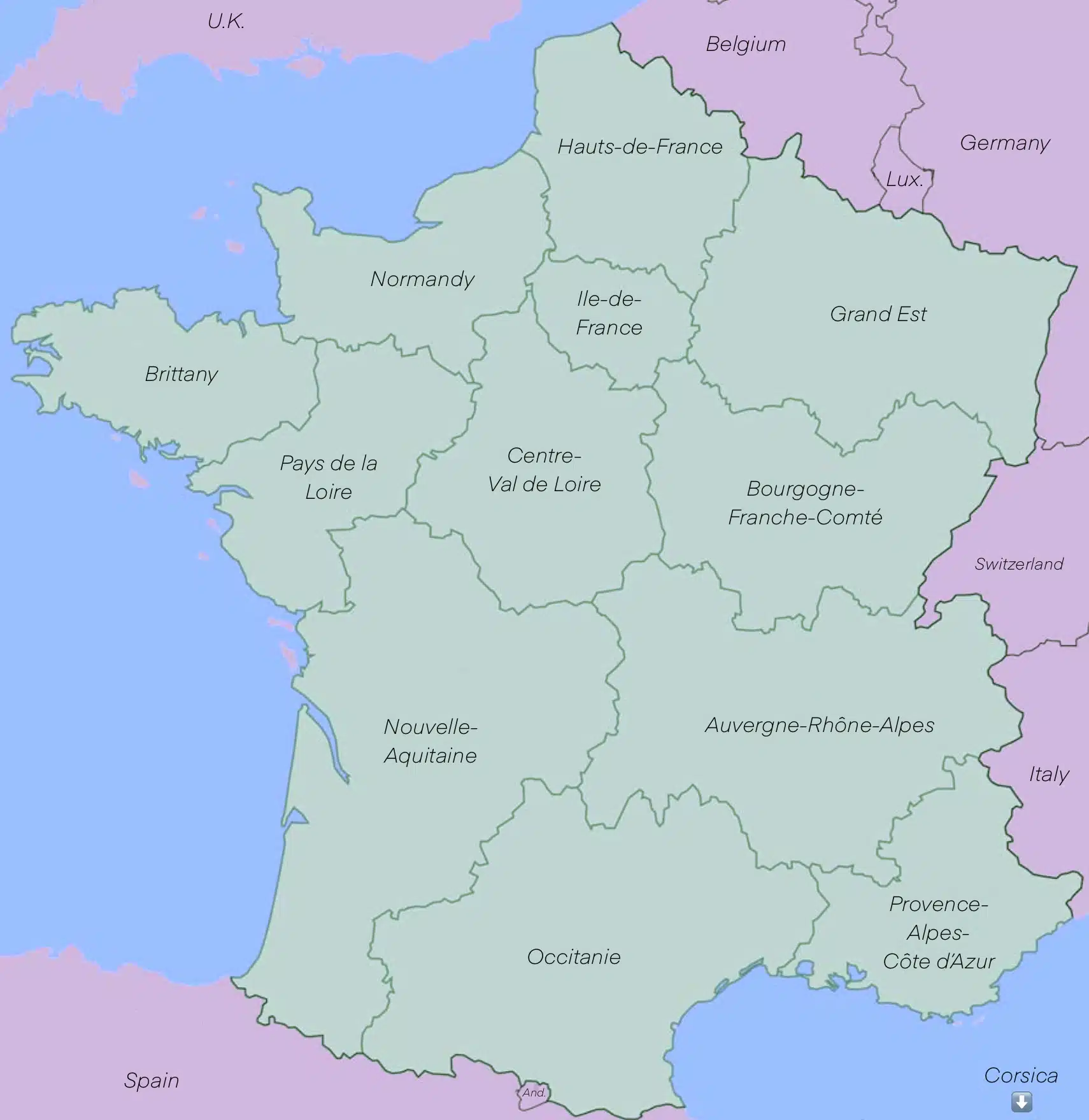 Interactive map of France.