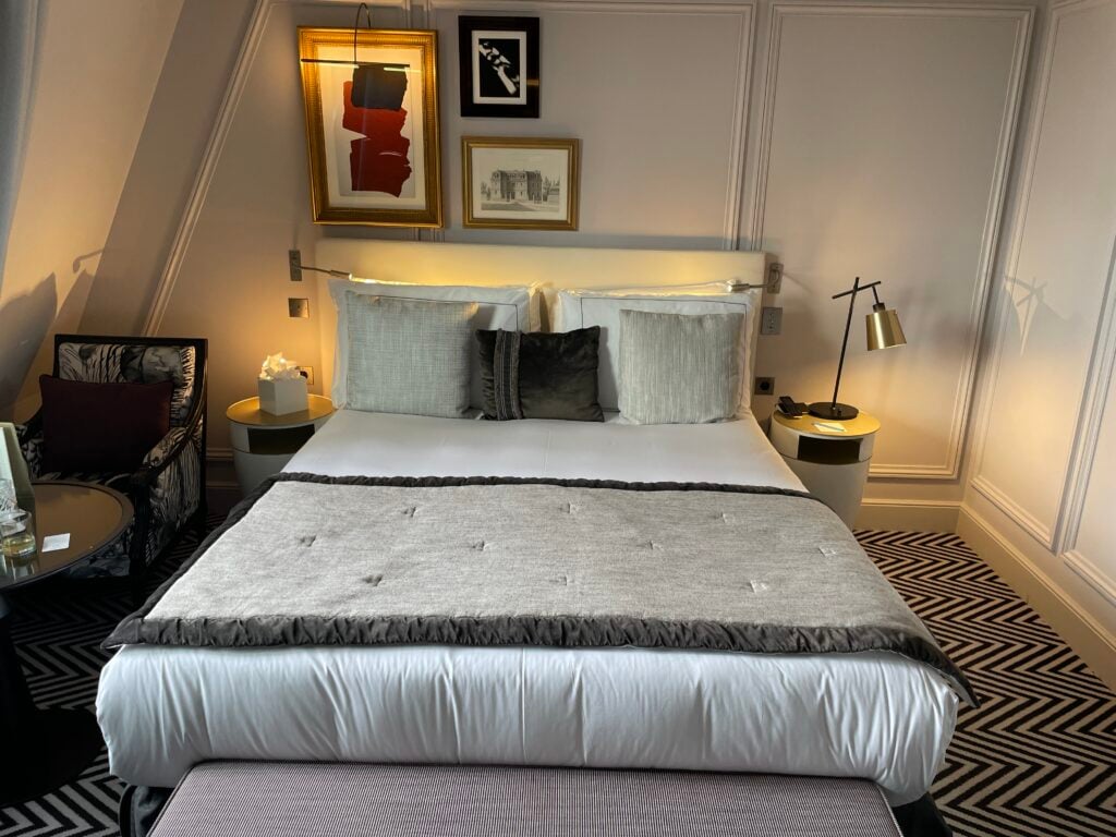 An incredibly comfortable bed at Le Damantin in Paris.