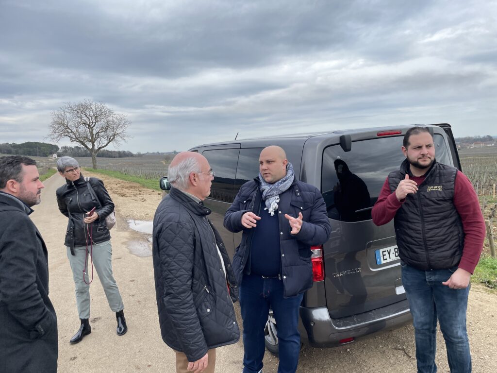 Visiting the vineyards in Burgundy.
