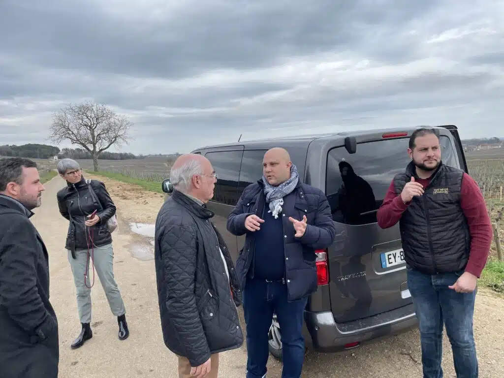 Visiting the vineyards in Burgundy.