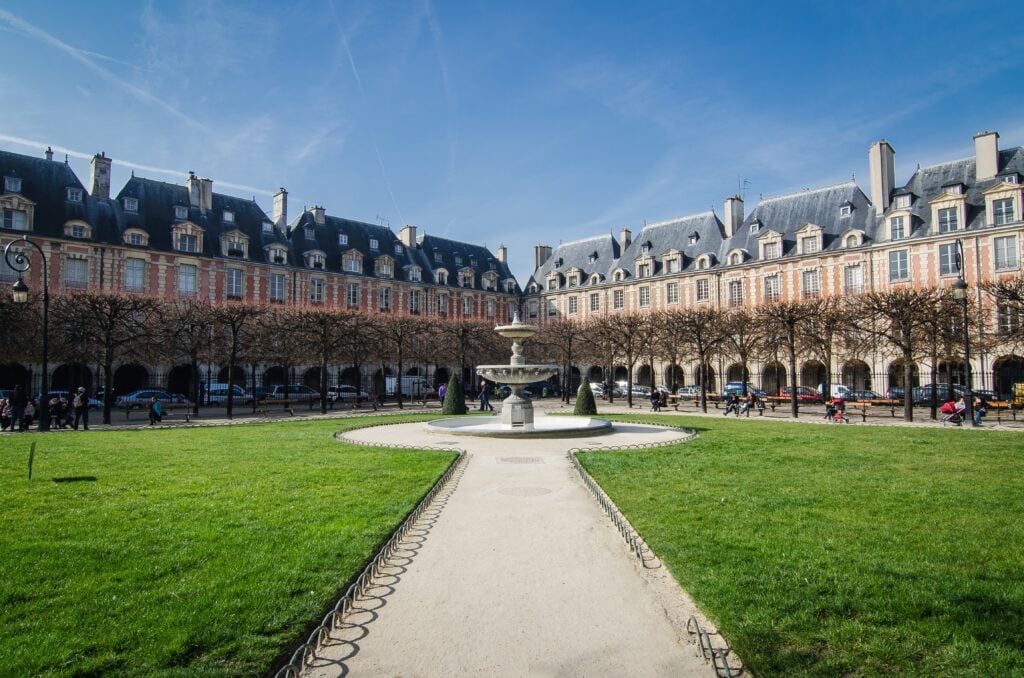 The Place des Vosges in Paris.