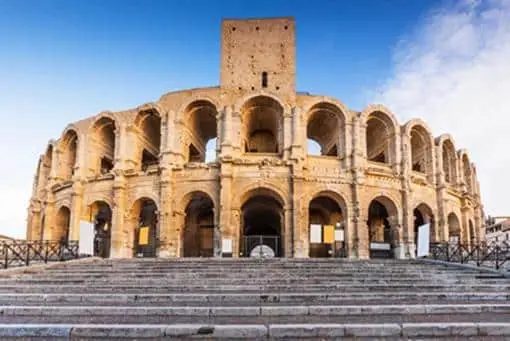 One Night In Provence tour from Paris. The exterior of amphitheater in Arles in Provence, France.