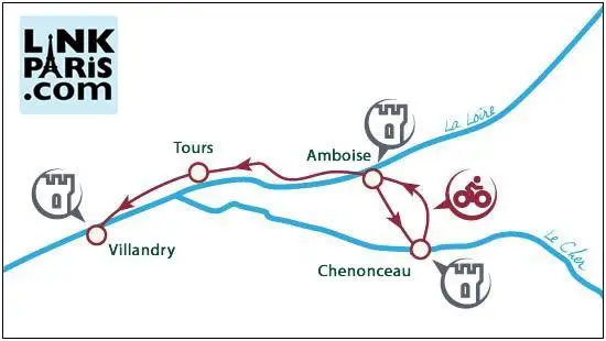 Loire Valley cycling tour location map.