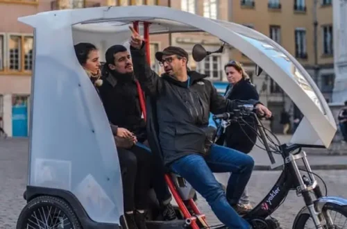 Pedicab in Lyon's old town