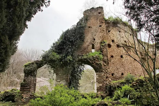 Ruins in the gardens of Oasi Di Ninfa