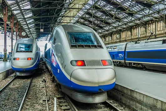 Top Five Train Trips From Paris: TGV trains at a station in Paris