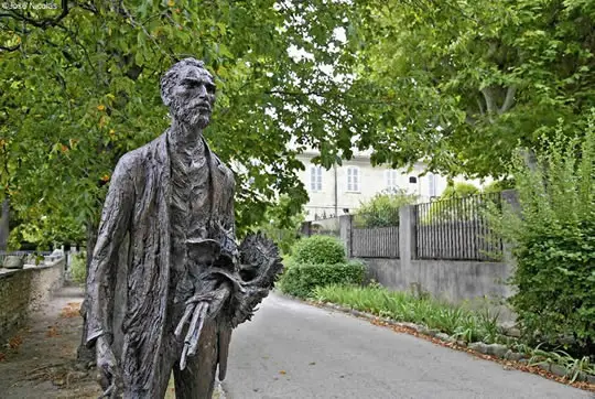 A statue of Vincent Van Gogh in charming Saint-Remy de Provence.