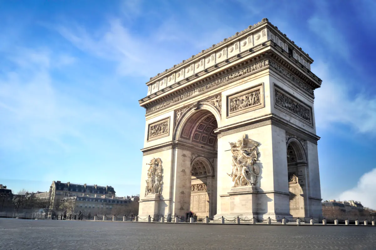 The historic Arc de Triomphe in Paris