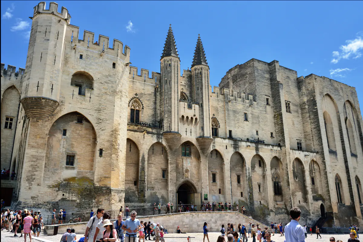 The square outside of the Pope's Palace in Avignon, France.