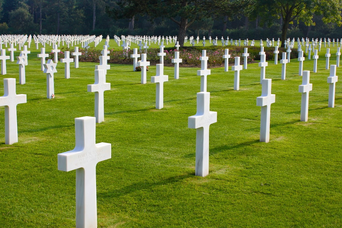 The American military Cemetery at Colleville-sur-Mer. A major stop on our Normandy d-day tour.