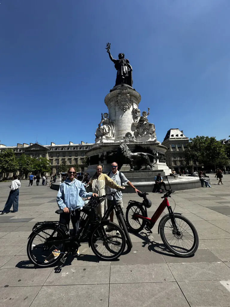 A stop in one of the many monuments in France on an electric bike tour.