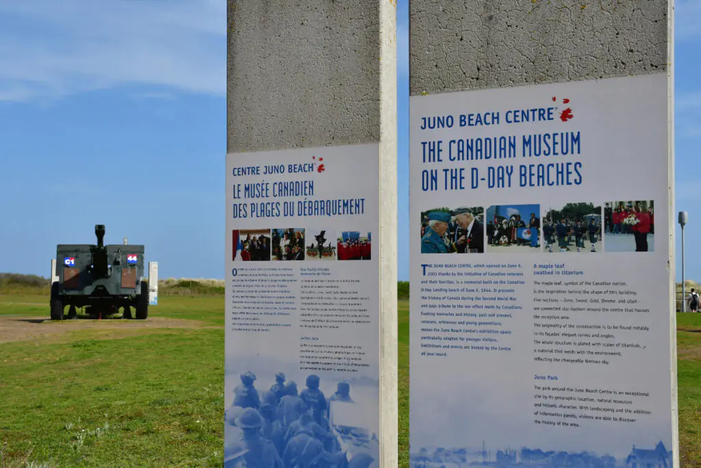 An information placard at the Juno Beach Centre in Normandy, France.