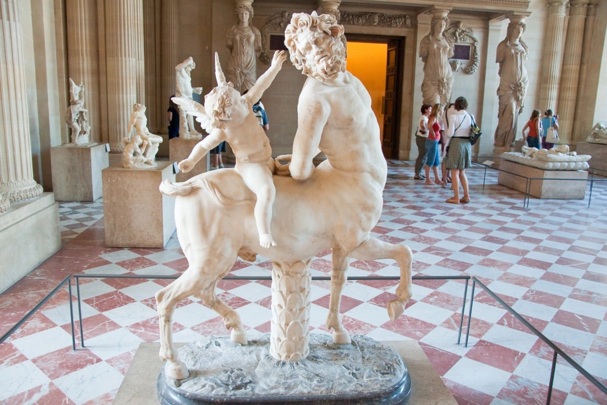 An ancient statue in the Louvre