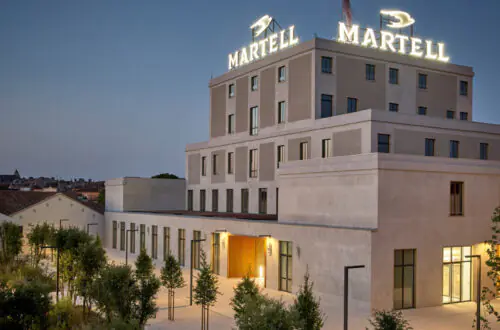 Martell cognac house exterior in Cognac