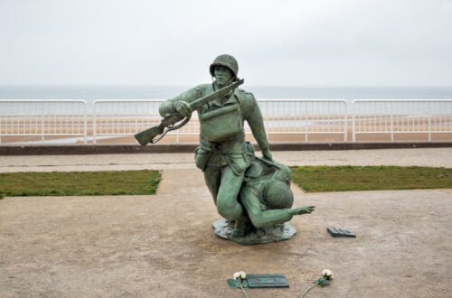 Omaha Beach statue in Normandy