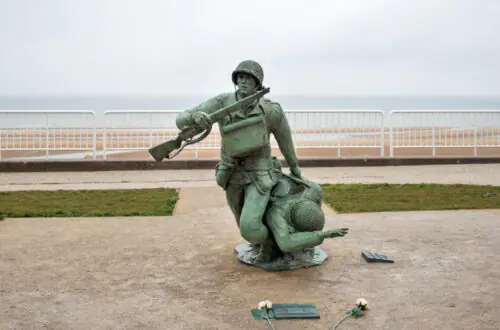 Omaha Beach statue in Normandy