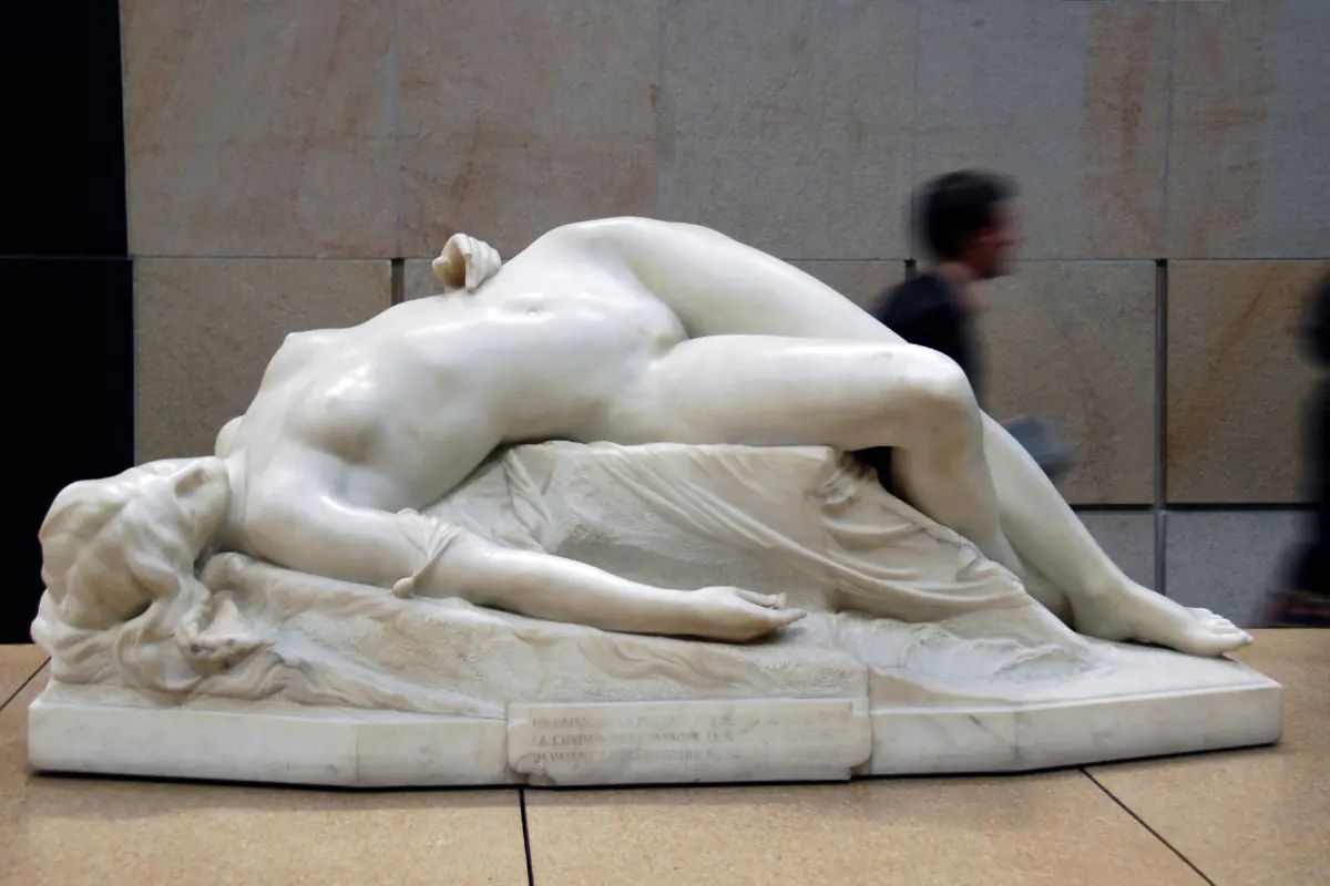 The young Tarentine sculpture at the Musee D'Orsay in Paris.