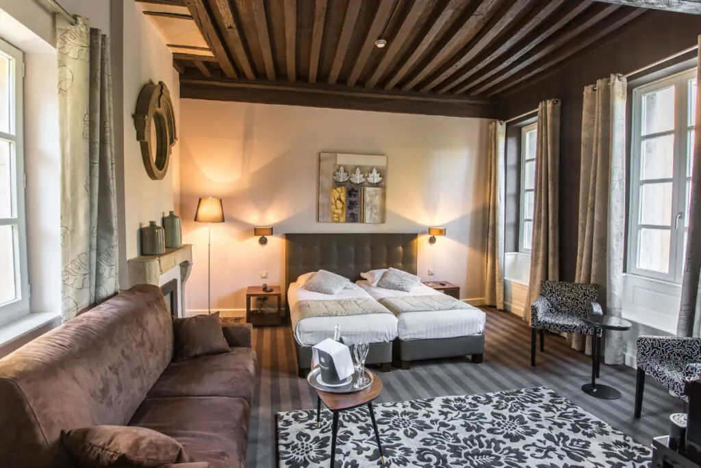 Interior of hotel Maison Phillipe Le Bon in Dijon.