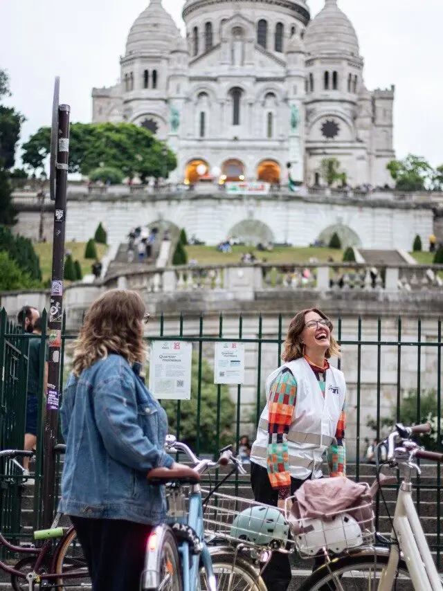 A Paris bike tour stop in Montmartre.