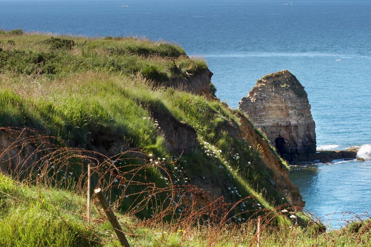 The Pointe du Hoc today. This area withstood continuous shelling in the days leading up to June 6th, 1944.