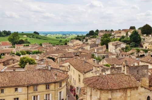 Saint-Émilion village and vineyards near Bordeaux