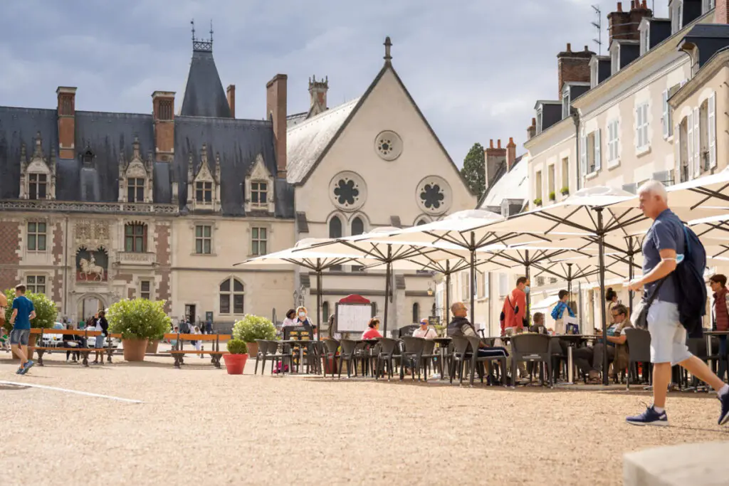 The square in front of Blois castle in the Loire Valley.