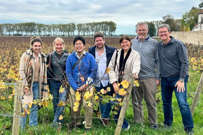 Visiting the Burgundy vineyards after the harvest.