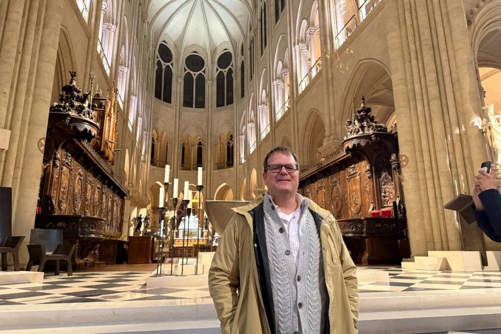 Inside the reopened Notre Dame in Paris.