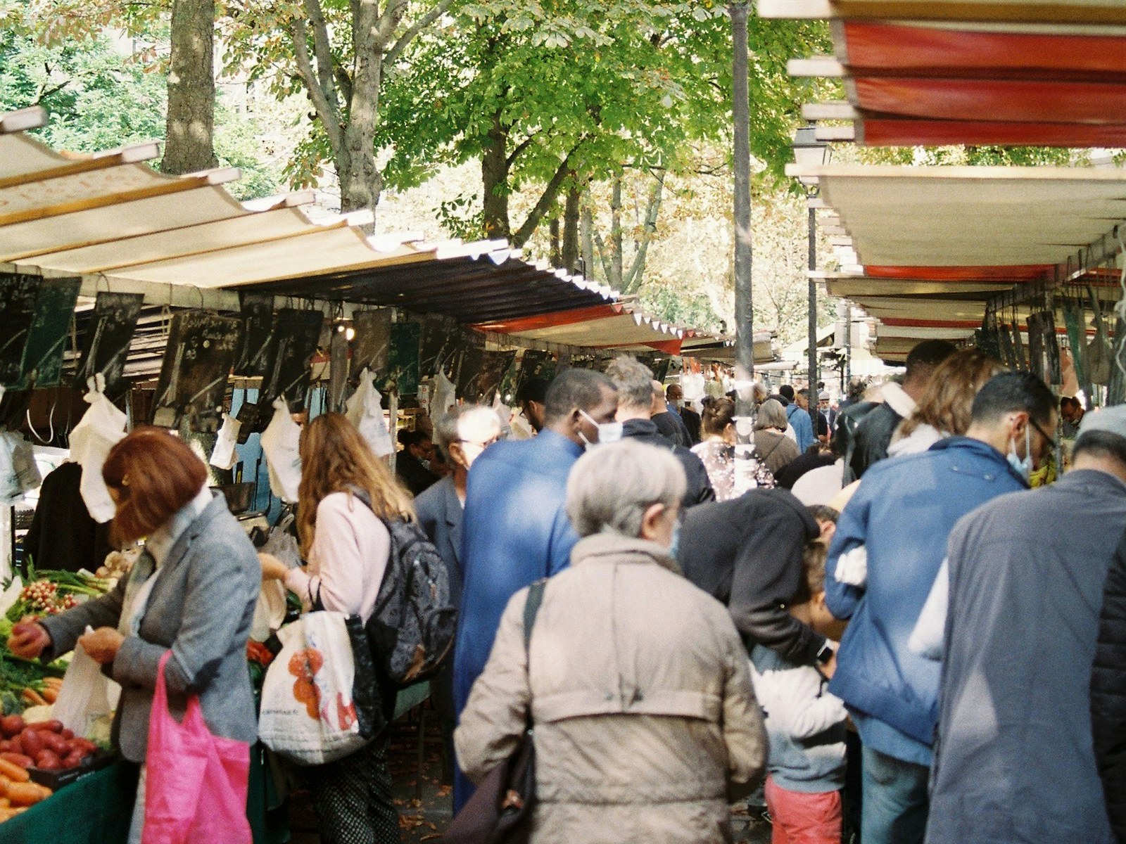 Shoppers at the Belleville market on the boulevard de Belleville