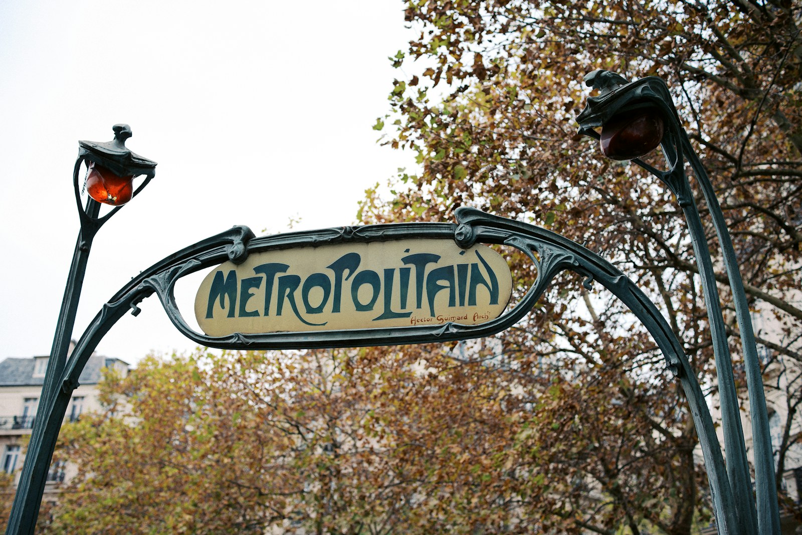 An Art Nouveau M&eacute;tropolitain sign by Hector Guimard