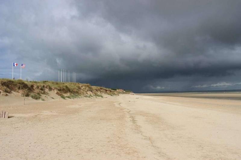 Storm clouds gathering at Omaha Beach