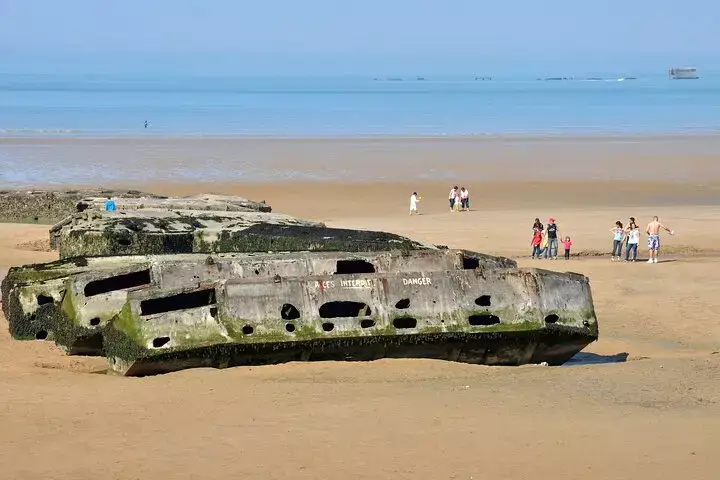 The remains of the artificial harbor at Arromanches
