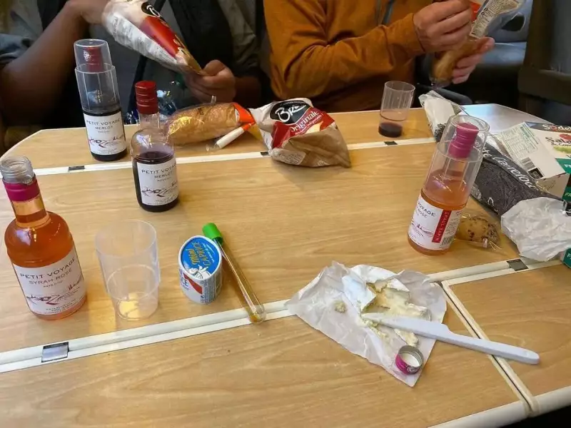 A picnic on the Paris to Normandy train