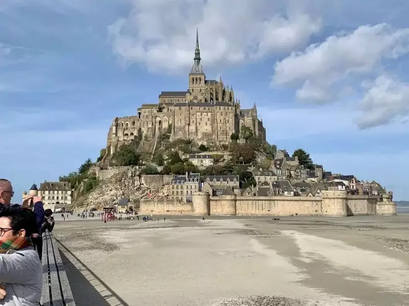 The approach to enchanting Mont Saint Michel